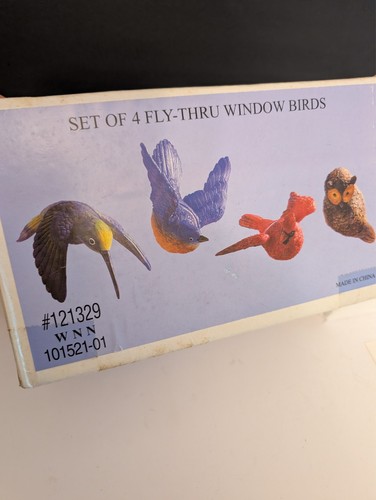 (4) Resin Bird Fly-In Window/Screen Magnetic Ornamental Decor - NIB Opened