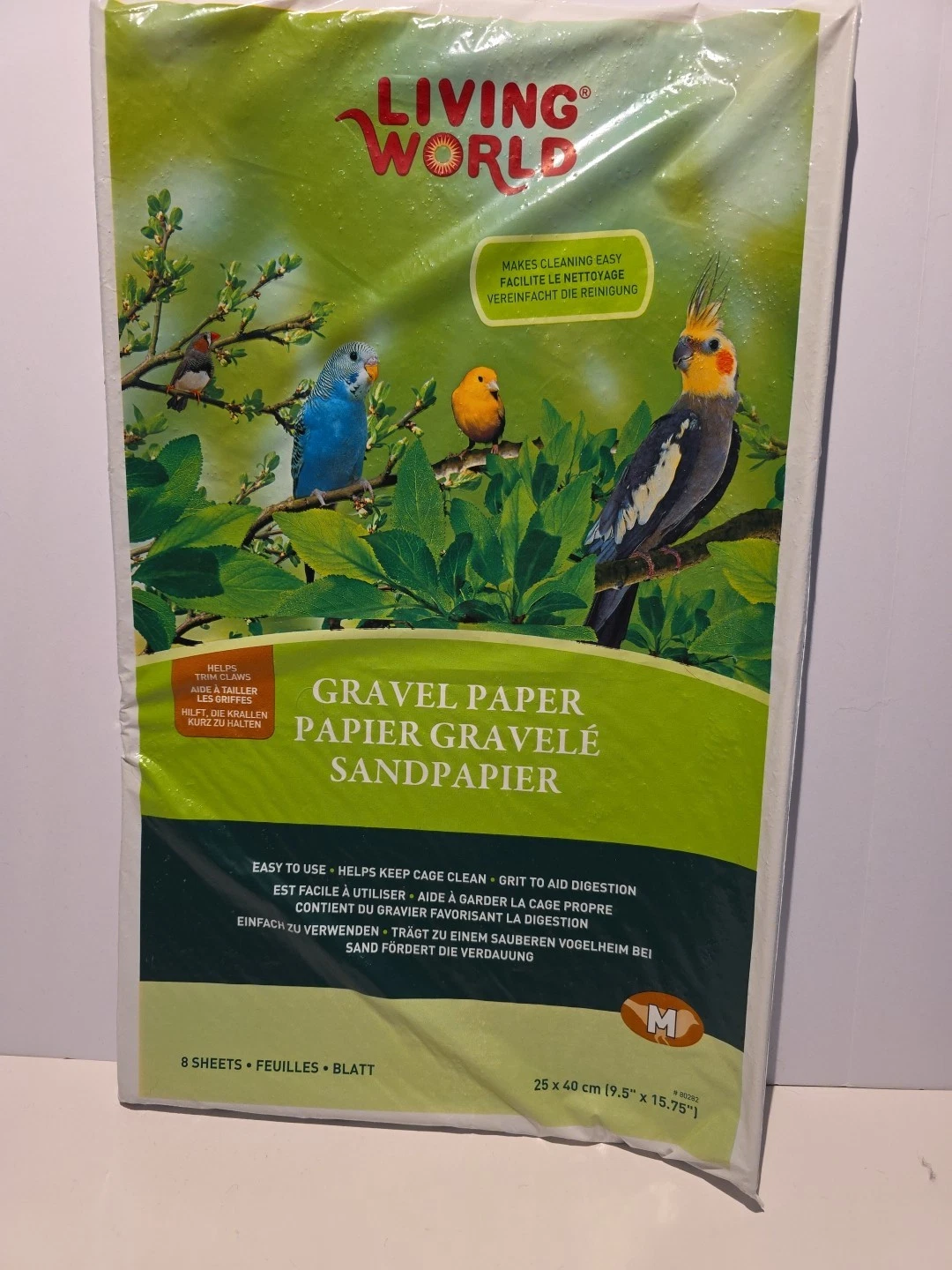 8 Sheet Gravel Paper for Bird Cage, 9.5 by 15.75 Inch