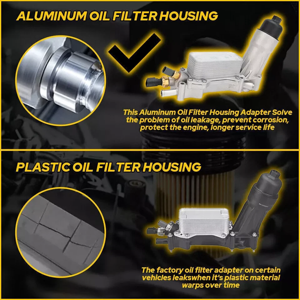 For Jeep Cherokee 3.2L V6 11-16 Engine Oil Cooler and Filter Housing Adapter Kit - Imagem 3 de 4