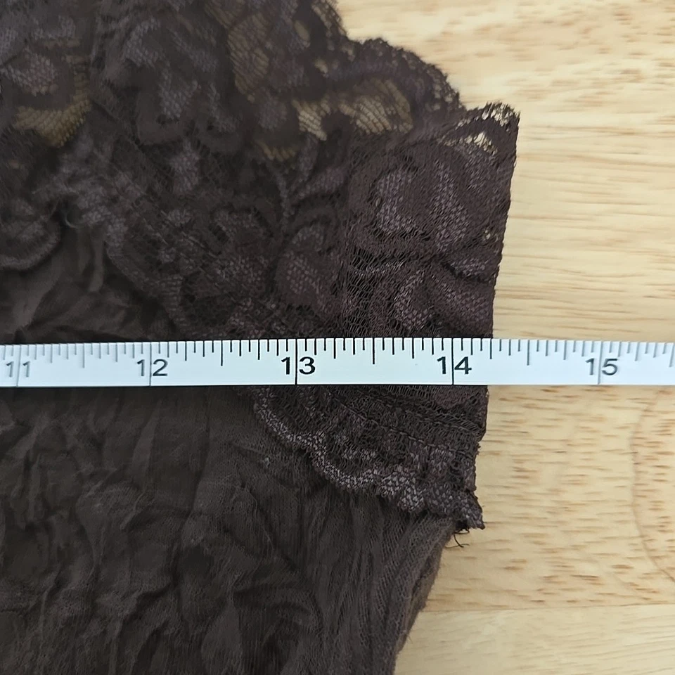 Top camisola vintage Xhilaration para mujer Y2K con ribete de encaje talla mediana verde arrugado Foto 4 de 4