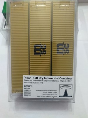 Aurora HO 40' Containers MSC yellow 3-pack NEW!