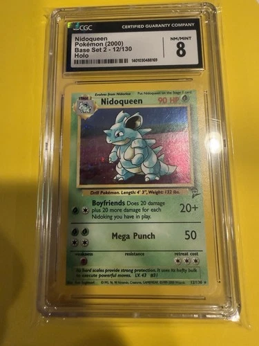 CGC 8 Nidoqueen 2000 Base Set 2 12/130 Holo Pokemon Card