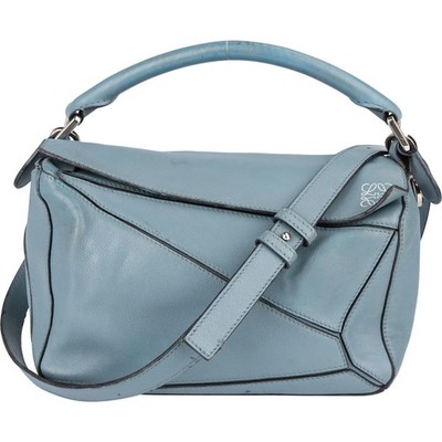 Loewe Blue Leather Puzzle Handbag Tasche