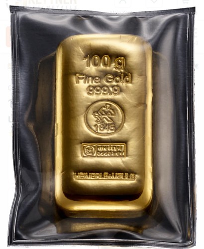 100g Goldbarren Heimerle und Meule (gegossen) - Bild 2 von 3