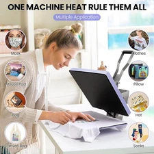 15x15 in DIY Digital Clamshell T-shirt Heat Press Machine Sublimation Transfer👕