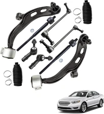 munirater 10Pcs Front Lower Control Arms Sway Bars Tie Rods for 13-16 Taurus