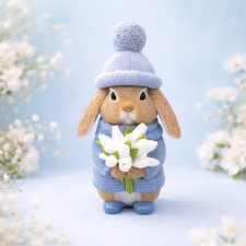 Schlappi Osterhase Deko Blau mit Blumen • Vorbestellung • lieferbar ab 31.01