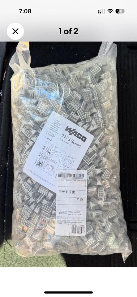 WAGO Wall-Nuts® PUSHWIRE® Splicing Connector - 8-Conductor -2773-40x CU 2500 pcs - Image 2 of 4