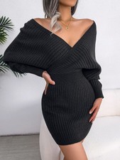 Women Skirt Bodycon Knit Sweater Party Club Ladies Casual Sexy Slim Mini Dress