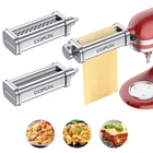 3PCS Pasta Attachment for KitchenAid Stand Mixer, 8 Thickness Settings Stainl...