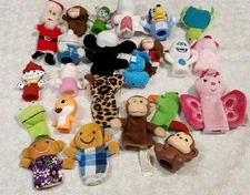 #5 Finger Puppet lot of 24 Bluey Paw Patrol Frog Butterfly Turtle Unicorn Tiger