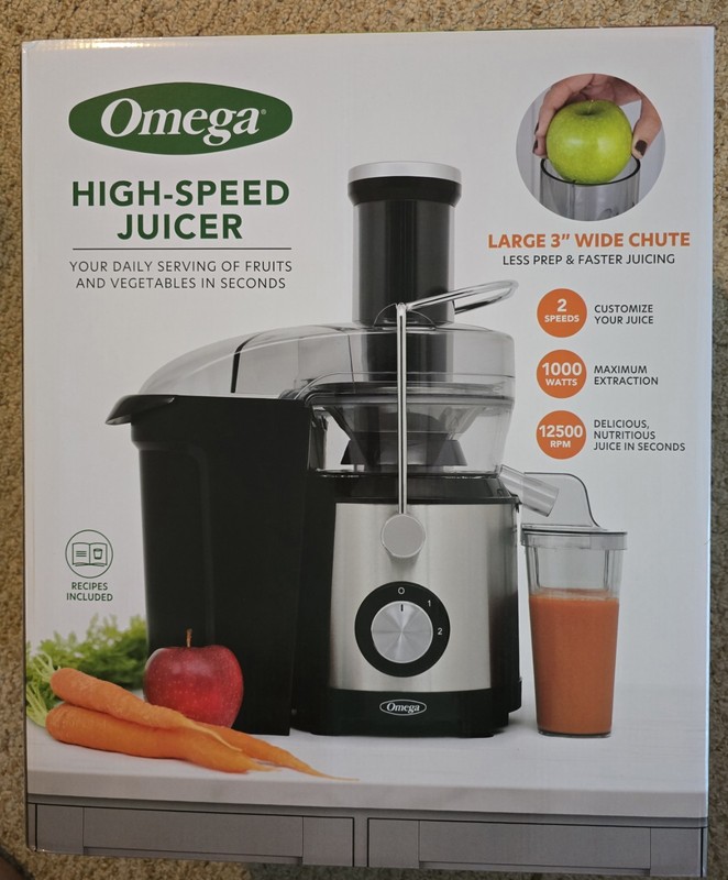 Omega High Speed Stainless Steel Centrifugal Juicer-  Model No. OMJCHSLCBK13