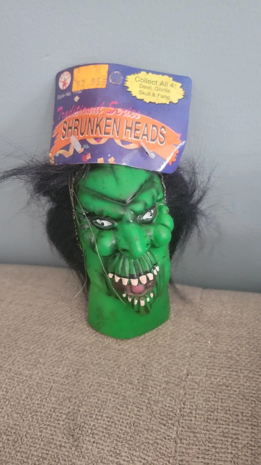 “Rubie’s Costume Co. Shrunken Head (Style No. 1702) — 1990s Halloween Prop,...