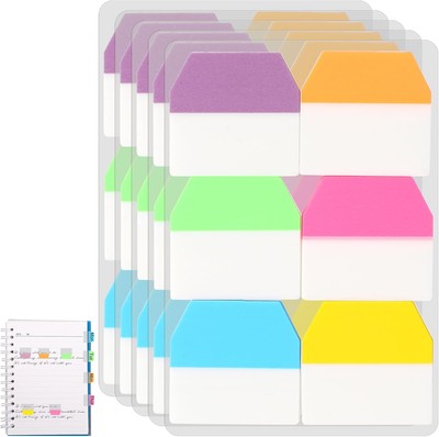 600pcs Index Tabs Flags, Self Adhesive Sticky Tabs Easy To Remove Page Cute Writable Book Markers Flags Reading Index File Folders Binders Books Notebooks Mor