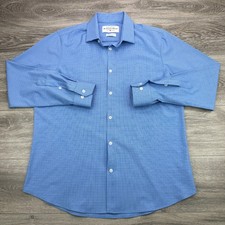 Mizzen Main Leeward Shirt Mens Large Blue Plaid Performance Stretch Standard USA