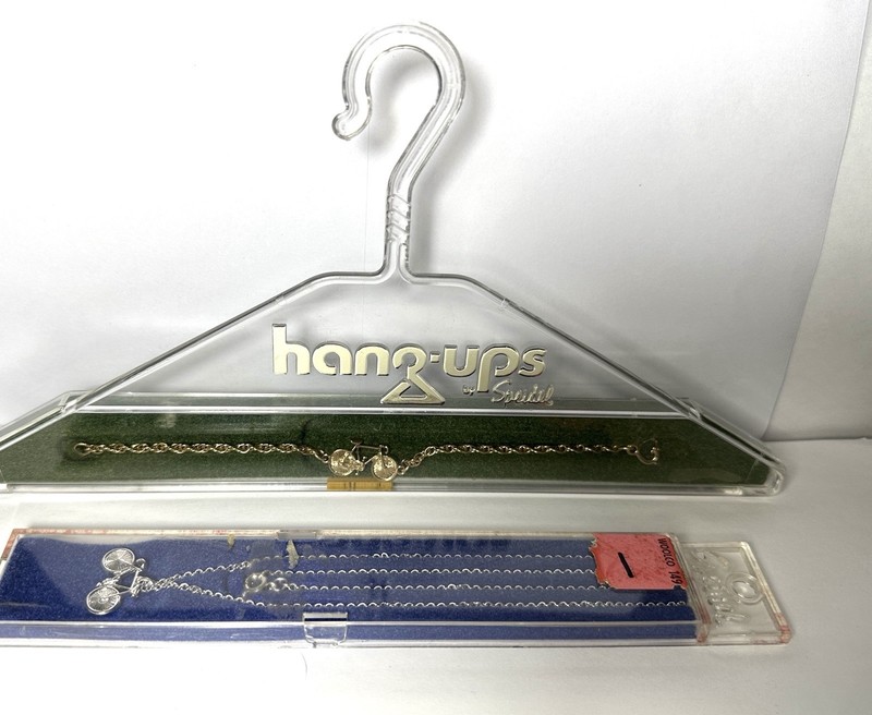 “Hang-Ups” by Speidel, Bicycle Theme, Necklace GT, Bracelet ST, 1970s
