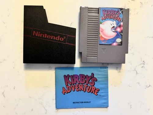 Kirby's Adventure (Nintendo NES, 1993) Authentic w/ Manual & Sleeve - TESTED!