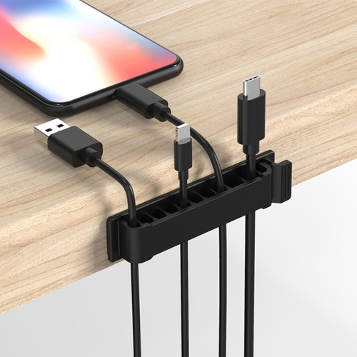 4 Pz Supporto Filo Gestione Cavi In Plastica Desktop -Gestione Cavi - Foto 6 di 10
