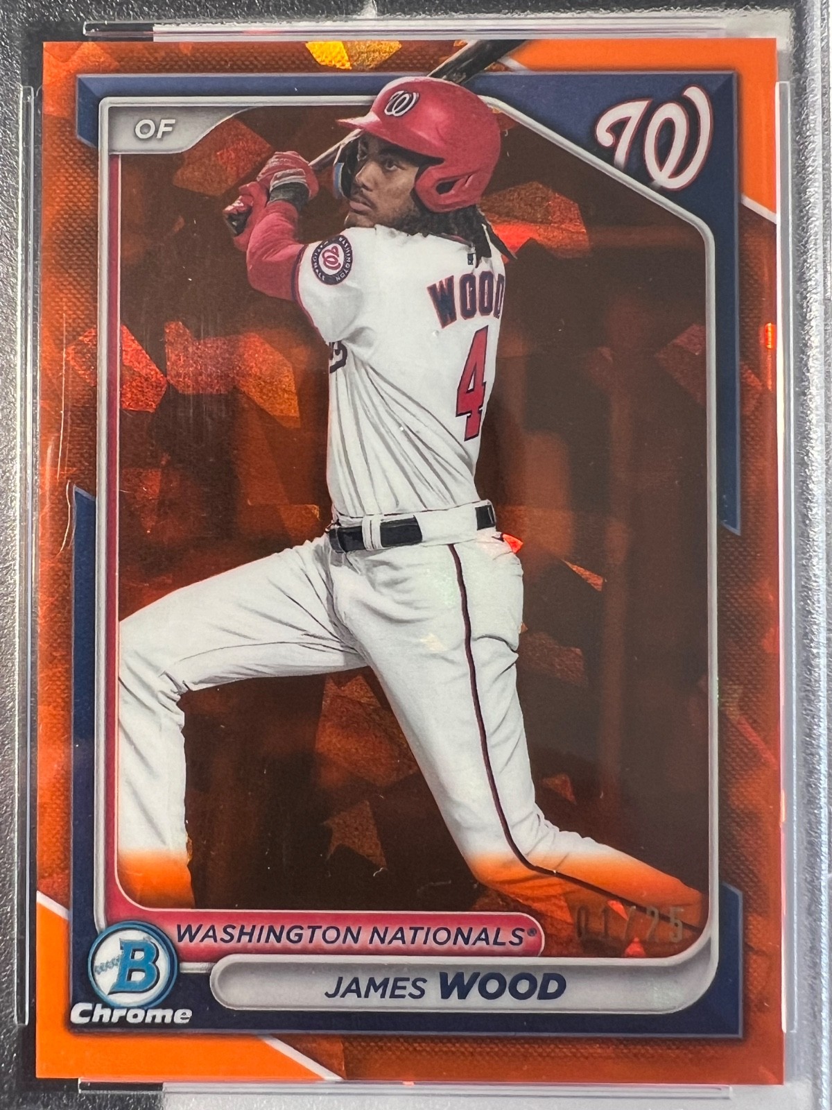 Rare # Bookend James Wood 2024 Bowman Chrome Sapphire 1 /25 First Print + 1/1 view 4