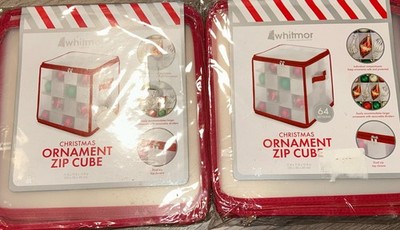   (2) New Whitmor Christmas Ornament Cubes