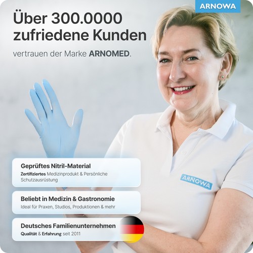 100x Einmalhandschuhe ARNOMED Nitril Handschuhe Nitril Gummi-Handschuhe XS-XXL - Bild 7 von 85
