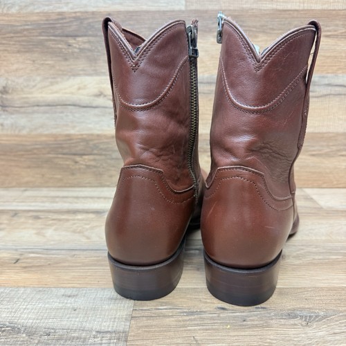 TECOVAS Größe 10,5 The Dean handgefertigte haselnussfarbene Rindsleder-Reißverschluss WESTERNSTIEFEL - Bild 5 von 8