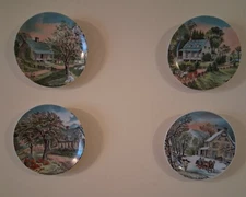 Vintage four season Currier and Ives design decorative plates