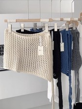 Knitted Hollow Out Lace Up Waist Skirt Butt-Covering Wrap Extended skirt Scarf