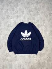 Vintage Adidas Dark Blue Sweatshirt Big Logo Size L