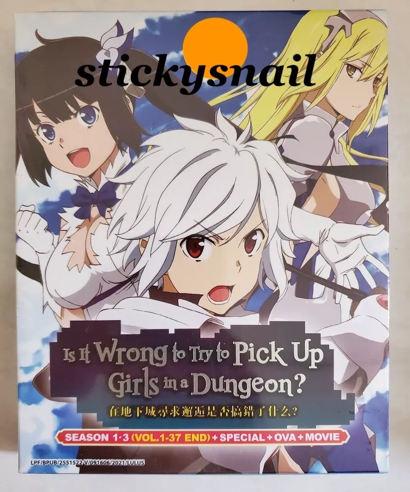 Is It Wrong to Try to Pick Up Girls in a Dungeon? Season 1-3 (Vol. 1-37  End) + OVA+ Special + Movie - *English Dubbed*