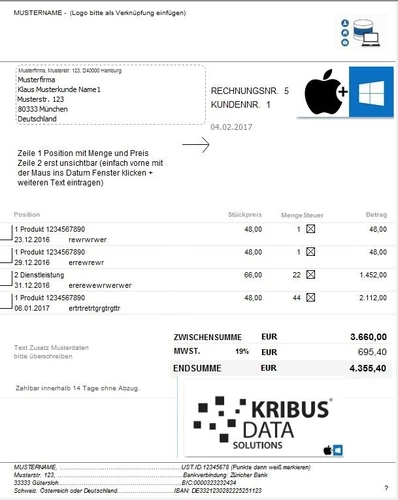 Rechnungs-Software Handwerker Gewerbe Rechnungsprogramm Kleinunternehmen Win Mac - Bild 4 von 18