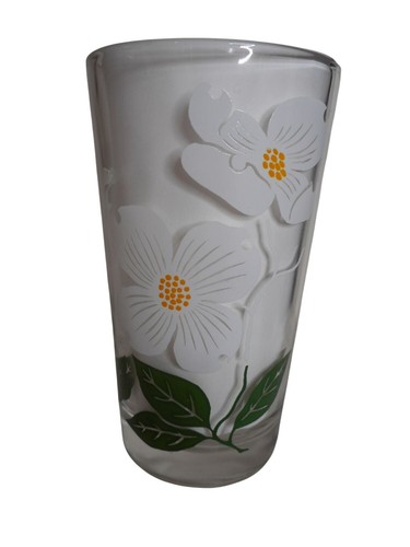 Gobelet en verre à jus de beurre d'arachide MCM cornouiller trouvaille immobilière 5" blanc - Photo 4/4