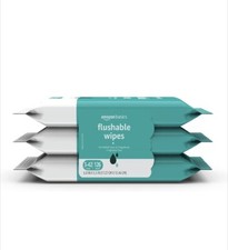 Flushable Adult Toilet Wipes, Fragrance Free, 126 Count 3 Packs of 42 