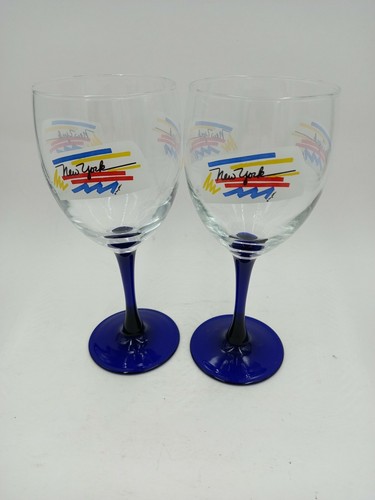 2 copas de vino de tallo azul de Nueva York - Imagen 6 de 6