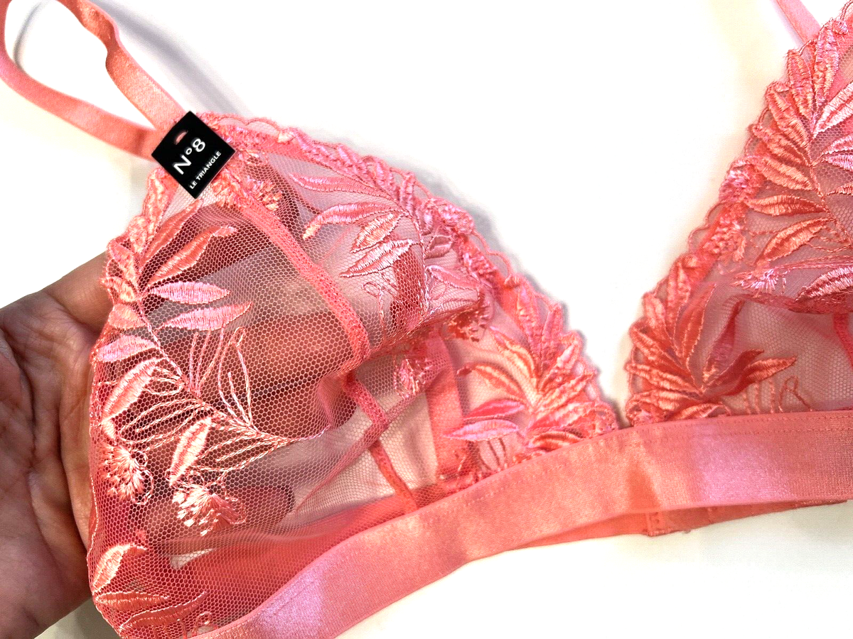 Etam 36C No.8 Triangle Bralette Lace NWOT Orange-Peach | eBay