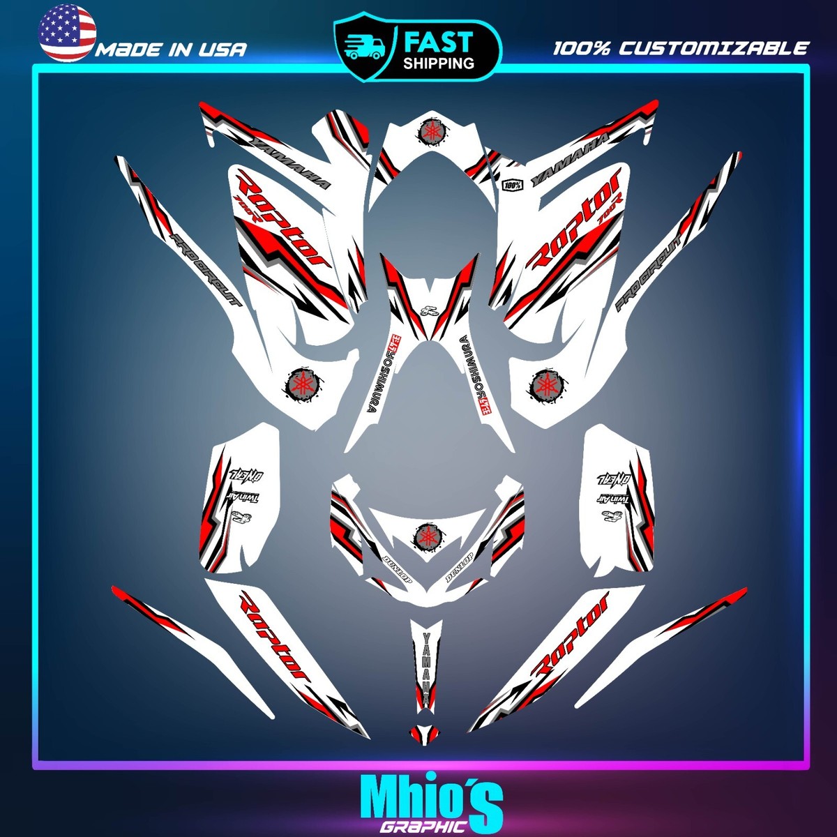 kit graphisme yamaha raptor 700 700R 2013 2014 2017 à 2026