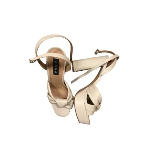 Aqua Womens Lory Open Toe Platform High Heel Sandals Bone Size 8 Pre Owned - Image 4 of 4