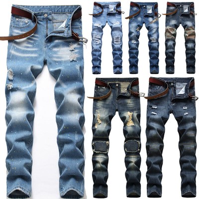 Men Jeans Regular Fit Jeans Long Pants 
