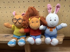 VTG 1997 Arthur Music Time Friends Francine, Buster Arthur Plush Lot Of 3
