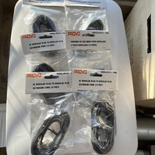 Telephone Extension Cord 15 Feet Long Phone Cable Line Wire - Black Lot Of 6