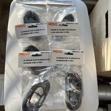 Telephone Extension Cord 15 Feet Long Phone Cable Line Wire - Black Lot Of 6