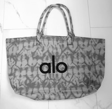Alo Yoga Fitness Gym Casual Tie Dye Gray Shopper Shoulder Tote Bag - Large