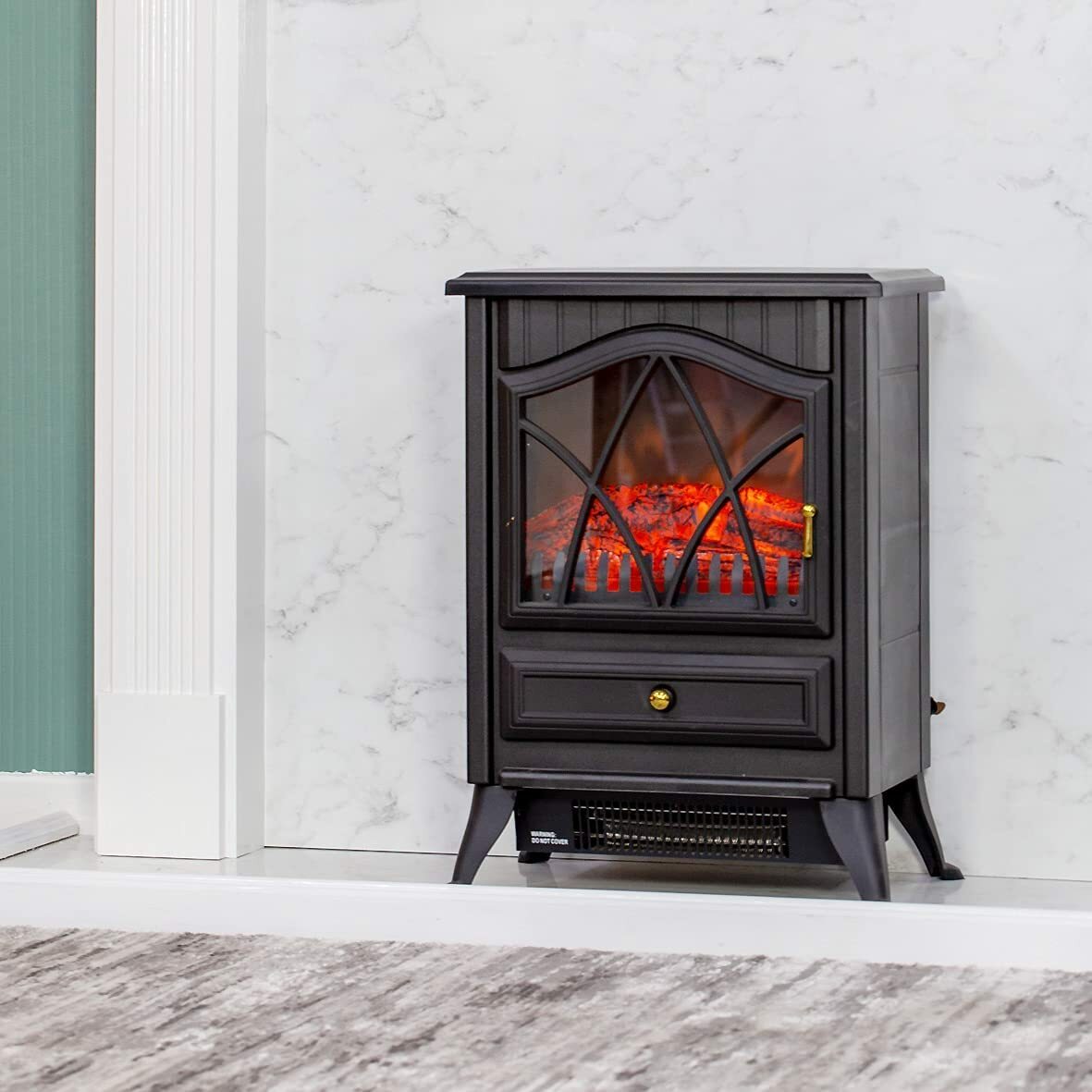 Stove Heater -Electric Freestanding. BLACK - 1800 watt - 44230