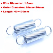 Wire Dia 1.0mm Spring Galvanized Springs With Hook Tension Sprin 30-100mm Long