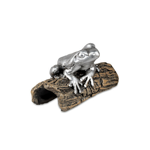 Frosch O. Froschpaar Silber-Antik Auf Ast Gartenfigur Tiere Formano Dekofigur-image