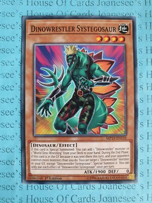 yugioh dinowrestler cards Dinowrestler Systegosaur MP19-EN159 Common Yu-Gi-Oh Card 1st Edition New
