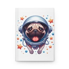 Pug in Spacesuit Hardcover Journal Matte
