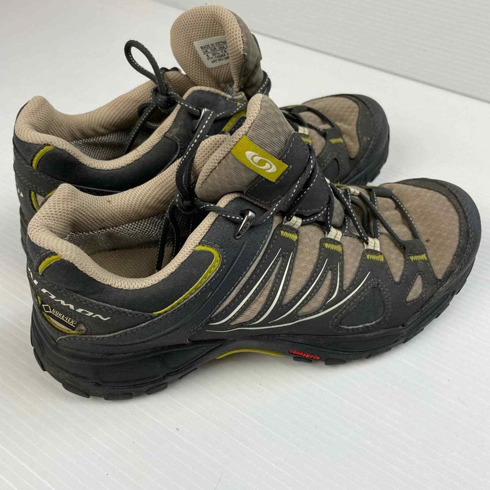 Salomon Ellipse Gore Tex scarpe da trekking da donna nere marrone chiaro 145464 taglia 6