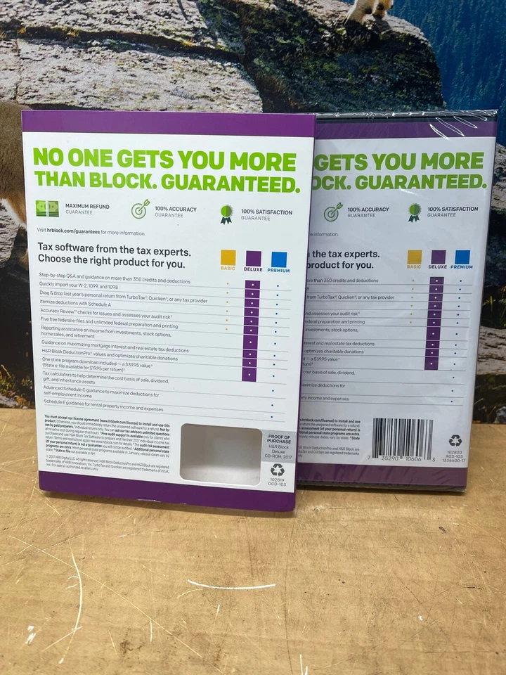 2017 H&R Block DELUXE turbo Federal & State Tax Cut New sealed CD in the BOX USA - Image 4 of 4