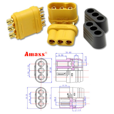   MR60 3Pin Multirotor Stecker Buchse Goldstecker Brushless Motor Regler ESC 60A